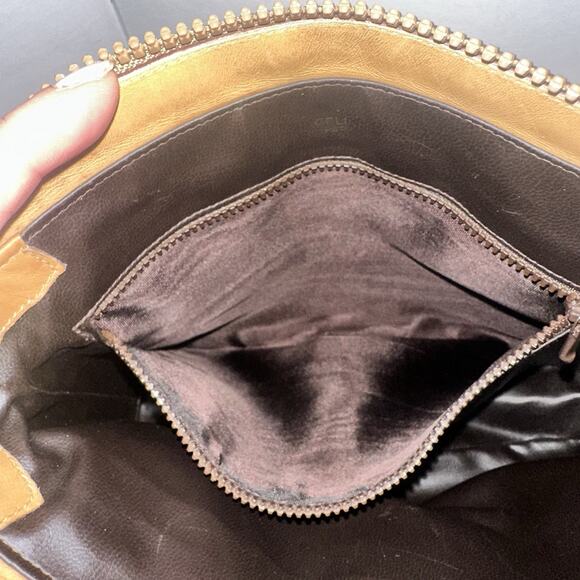 Authentic CELINE Macadam Canvas Shoulder Bag crossbody PVC Beige Gold BA4269 - Picture 13 of 15